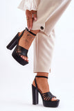 Elegant Eco Leather High Heel Sandals with Buckle Closure