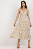 Lace Dress with Sweetheart Neckline and Frill Detail