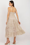 Lace Dress with Sweetheart Neckline and Frill Detail