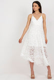 Lace Dress with Adjustable Straps and Frill Detail