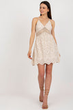 Chic Strapless Openwork Dress with Binding and Lining