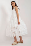 Chic Sleeveless Openwork Flared Dress with Lining