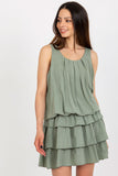 Sleeveless Summer Dress with Ruffles and Elastic Waistband