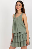 Sleeveless Summer Dress with Ruffles and Elastic Waistband