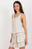 Sleeveless Summer Dress with Ruffles and Elastic Waistband