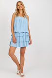Lined Sleeveless Summer Dress with Ruffles and Elastic Waistband