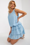 Lined Sleeveless Summer Dress with Ruffles and Elastic Waistband