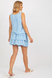 Lined Sleeveless Summer Dress with Ruffles and Elastic Waistband