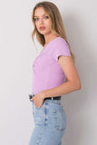 Short Sleeve Heart Neckline Blouse with Decorative Knot