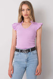 Ribbed Blouse with Stylish Butterfly Sleeves