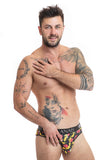 Banana Print Men's Briefs with Fun Mouth Pattern