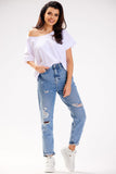 Versatile Loose T-Shirt with Deep Boat Neckline