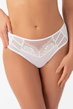 High-Waisted Bikini Bottoms with Tulle and Lace Details