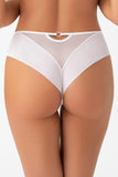 High-Waisted Bikini Bottoms with Tulle and Lace Details