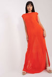 Sleeveless Long Knit Dress with Side Slits for Beach Wear