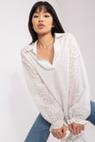 Elegant Openwork Long-Sleeved Blouse for Any Occasion