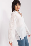 Elegant Openwork Long-Sleeved Blouse for Any Occasion