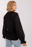 Elegant Openwork Long-Sleeved Blouse for Any Occasion
