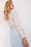 Lace Long Sleeve Bodysuit with Round Neckline