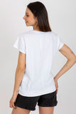 Decorative Print Cotton Blouse with Short Sleeves