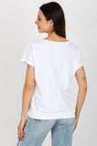 Decorative Cotton Blouse with Short Sleeves and Round Neckline