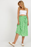 Floral Flared Skirt with Waist Tie