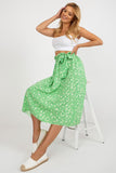 Floral Flared Skirt with Waist Tie