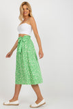 Floral Flared Skirt with Waist Tie