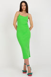 Ribbed Pencil Cut Dress with Decorative Straps