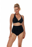 Crinkled High-Waist Black Classic Panties
