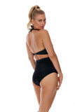 Crinkled High-Waist Black Classic Panties