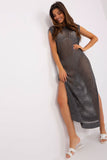 Openwork Sleeveless Dress with Side Slits for Beach Days