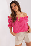 Short Sleeve Spanish-Style Openwork Blouse