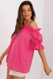 Short Sleeve Spanish-Style Openwork Blouse