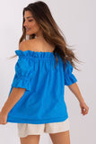 Short Sleeve Openwork Spanish-Style Blouse