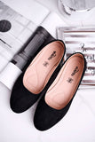 Eco-Suede Black Ballerinas with Soft Leather Insole