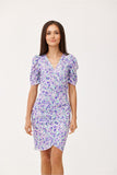 Elegant Mini Dress with Ruffled Sleeves and Patterns