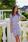 Elegant Mini Dress with Ruffled Sleeves and Patterns