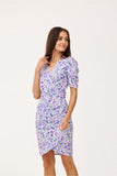 Elegant Mini Dress with Ruffled Sleeves and Patterns