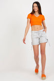 Women's Tie-Waist Button-Down Shorts with Pockets