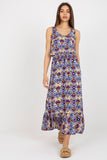 Heart Neckline Long Summer Dress with Ruffle Hem