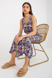 Heart Neckline Long Summer Dress with Ruffle Hem