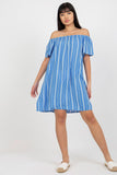 Looser Cut Summer Dress with Short Sleeves and Neckline