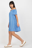 Looser Cut Summer Dress with Short Sleeves and Neckline