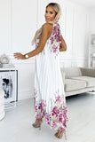 Elegant Floral Satin Maxi Dress for Effortless Style