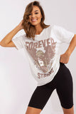 Decorative Print Women's Cotton T-Shirt with Short Sleeves