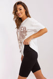 Decorative Print Women's Cotton T-Shirt with Short Sleeves