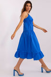 Flared Summer Dress with Ruffled Hem and Adjustable Straps