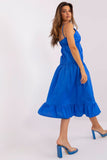 Flared Summer Dress with Ruffled Hem and Adjustable Straps
