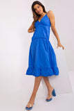 Flared Summer Dress with Ruffled Hem and Adjustable Straps